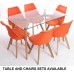 Charles Jacobs 1.2m Dining Table With Solid Wood Oak Legs And Clear Glass Top For 4-6 Seats - Premium Quality
