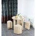 Charles Jacobs Dining Table With Four Cream Stools Set Oak Finish, Space Saver Furniture - Premium Quality