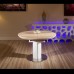 Modern Dining Table White Gloss Round / Oval Extending 1050-1350mm New Modern Dining Table White Gloss Round / Oval Extending 1050-1350mm New