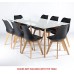 Charles Jacobs Extra Large Dining Table With Solid Wood Oak Legs And Clear Glass Top For 6-8 Seats - Premium Quality Chelsea Range Furniture