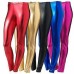 Womens Ladies American Foil Shiny Leggings Disco Stretch Pvc Pants Wet Look 80s Small Medium Large 8 10 12 14 (m/l (12-14), Red)