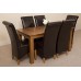 French Rustic Solid Oak 150 Cm Dining Table & 6 Brown Montana Dining Chairs