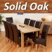 1home 100% Solid Oak Double Extending Dining Table Set Extend 180cm To 225cm To 270cm (table With 8 Chairs)