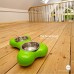 Hing Designs The Bone Bowl With Non Slip Rubber Feet And Dishwasher Safe Removable Stainless Steel Bowls, Green