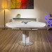 Modern Dining Table White Gloss Round / Oval Extending 1050-1350mm New Modern Dining Table White Gloss Round / Oval Extending 1050-1350mm New