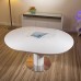 Modern Dining Table White Gloss Round / Oval Extending 1050-1350mm New Modern Dining Table White Gloss Round / Oval Extending 1050-1350mm New