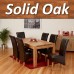 1home New 100% Solid Oak Dining Table Room Furniture Oil Finish Large 180cm (table With 6 Chairs)