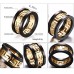 Yc Top Fashion Personalize Stainless Steel Gold Plated Men Ring Size T 1/2 Uk