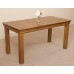 French Rustic Solid Oak 150 Cm Dining Table & 6 Black Washington Leather Chairs