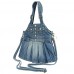 Donalworld Women Mini Crystal Skirt Pattern Jeans Denim Multi Rhinestone Handbags Blue