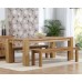 Madrid 2m Solid Oak Dining Table With 2 Solid Oak Benches