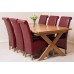 Vermont Solid Oak 200 Cm - 240 Cm Extending Dining Table With 6 Burgundy Montana Leather Chairs