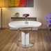 Modern Dining Table White Gloss Round / Oval Extending 1050-1350mm New Modern Dining Table White Gloss Round / Oval Extending 1050-1350mm New
