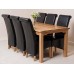 Aspen Solid Oak 150 Cm Dining Table With 6 Black Montana Chairs