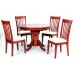 Hgg Extending Dining Table And 4 Chairs - Dining Table And 4 Chairs - Round Extending Dining Table - 4 Seater Dining Set - Colour Mahogany