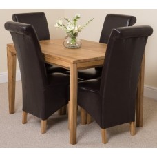 Bevel Solid Oak 120 Dining Room Table And 4 Montana Dining Chairs *available In 4 Colours* (brown)