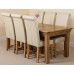 French Rustic Solid Oak 180 Diing Table & 6 Ivory Washington Dining Chairs