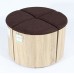 Charles Jacobs Space Saver Dining Table With Four Brown Stools Set Oak Finish - Premium Quality Furniture