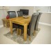 Rustic - Oak Fixed Table Dining Set With 4 Black Leather Chairs / Scroll Back