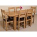 Hermosa Windsor Extendable Dining Table And 6 Lincoln Chairs With Lacquer Finish, Solid Oak, Brown, Small, 120 X 80 X 76 Cm