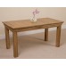 French Rustic Solid Oak 150 Cm Dining Table & 6 Black Washington Leather Chairs