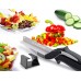 Homequip Clever Kitchen Cutter 2-in-1 Gadget | Save Time And Effort, Quickly Cut Vegetables, Chicken, Cheese And Fruits On The Go | Smart Chopper, Slicer Knife, Scissors And Chopping Board All In One