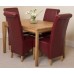 Bevel Solid Oak 120 Dining Room Table And 4 Montana Dining Chairs *available In 4 Colours* (burgundy)