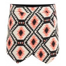 Women's Coral Aztec Printed Skort (m (uk 10-12), Coral)