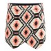 Women's Coral Aztec Printed Skort (l (uk 12-14), Coral)