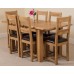 Hermosa Windsor Extendable Dining Table And 6 Lincoln Chairs With Lacquer Finish, Solid Oak, Brown, Small, 120 X 80 X 76 Cm