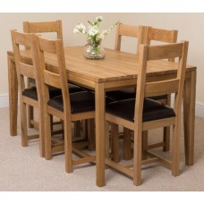 Bevel Solid Oak 150 Dining Room Table And Lincoln Chairs *available With 4 Or 6 Chairs* (6)