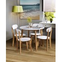 Julian Bowen Natural Oak Retro Tiffany Dining Table, White