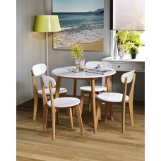 Julian Bowen Natural Oak Retro Tiffany Dining Table, White
