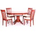 Hgg Extending Dining Table And 4 Chairs - Dining Table And 4 Chairs - Round Extending Dining Table - 4 Seater Dining Set - Colour Mahogany