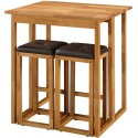 Oak Drop Leaf Breakfast Set With 2 Faux Leather Topped Stools In Natural Oak By Centurion Pine