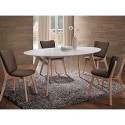 Justhome Montana Dining Table White/oak 75x90x160