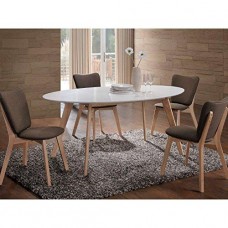 Justhome Montana Dining Table White/oak 75x90x160