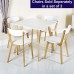 Scandinavian Retro White Dining Table And Chairs With Solid Oak Legs (dining Table)
