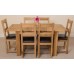 Hermosa Windsor Extendable Dining Table And 6 Lincoln Chairs With Lacquer Finish, Solid Oak, Brown, Small, 120 X 80 X 76 Cm