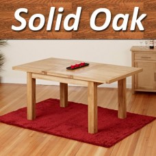 1home Solid Oak Dining Table Dining Room Furniture Extending Extend 120cm To 165cm (table Only)