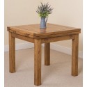 Cotswold Rustic Solid Oak 90 Square Extending Dining Table