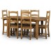Julian Bowen Mayflower Extending Dining Table And 4-chairs Set With English Oak Finish, Distressed Pine