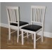 Small White And Solid Oak Dining Table + 2 Chairs - Wooden Dining Set