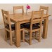 Hermosa Windsor Extendable Dining Table And 4 Lincoln Chairs With Lacquer Finish, Solid Oak, Brown, Small, 120 X 80 X 76 Cm