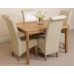 Bevel Solid Oak 120 Dining Room Table And 4 Montana Dining Chairs *available In 4 Colours* (ivory)