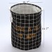 Sea Team Foldable Large Cylindric New Tessellated Canvas Fabric Storage Bin Storage Basket Organizer, Laundry Hamper For Blouse T-shirt Underwear Etc., Black