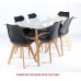 Charles Jacobs Big Dining Table With Solid Wood Oak Legs And Clear Glass Top For 6-8 Seats - Premium Quality Chelsea Range Furniture