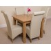 Oslo Oak Dining Table & 4 Ivory Montana Leather Chairs