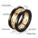 Yc Top Fashion Personalize Stainless Steel Gold Plated Men Ring Size T 1/2 Uk