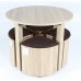Charles Jacobs Space Saver Dining Table With Four Brown Stools Set Oak Finish - Premium Quality Furniture